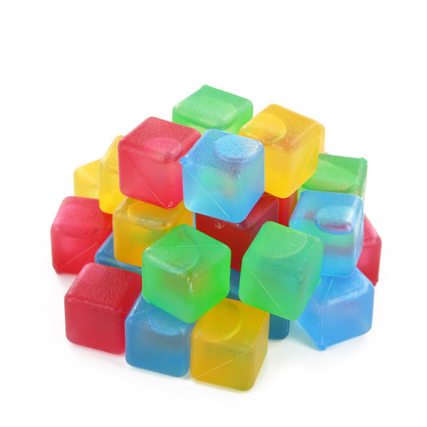 Symple Stuff Reusable Plastic Ice Cubes, Assorted Colours (32 Cubes